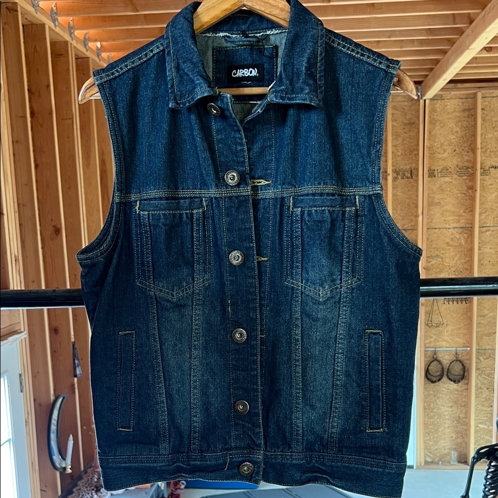 Carbon Men's Dark Blue Denim Vest